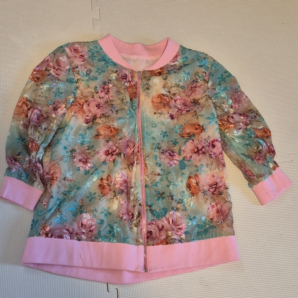 Floral Vintage Light Bomber Jacket - Picture 5 of 5